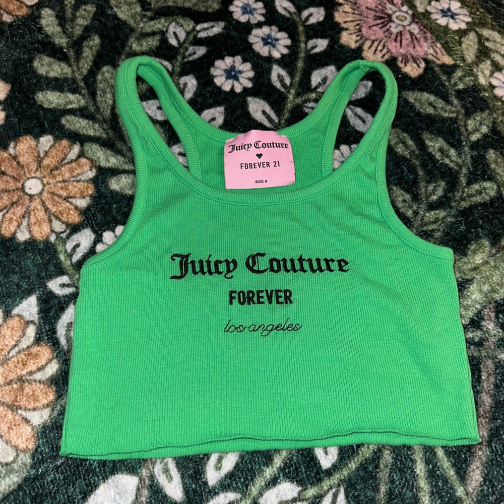 Juicy Couture Green Tank Top cropped forever 21 S rare